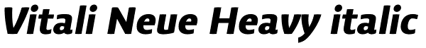 Vitali Neue Heavy italic Font