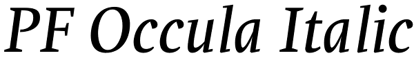 PF Occula Italic Font