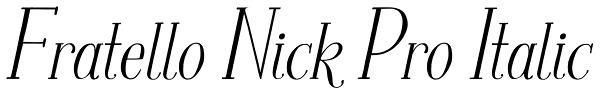 Fratello Nick Pro Italic Font