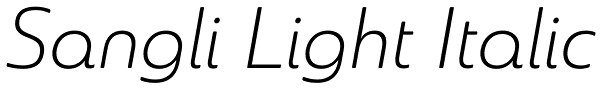 Sangli Light Italic Font