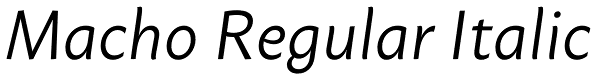 Macho Regular Italic Font