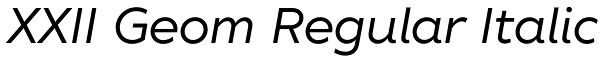 XXII Geom Regular Italic Font