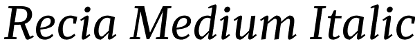 Recia Medium Italic Font