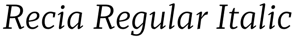 Recia Regular Italic Font