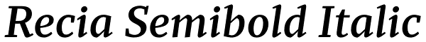 Recia Semibold Italic Font