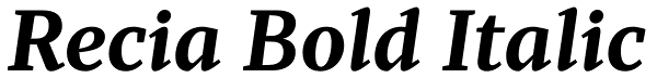 Recia Bold Italic Font