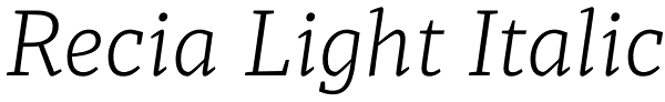 Recia Light Italic Font