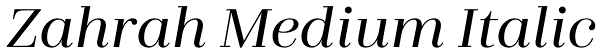 Zahrah Medium Italic Font