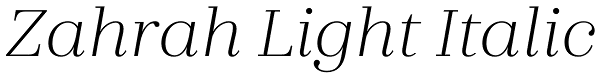 Zahrah Light Italic Font