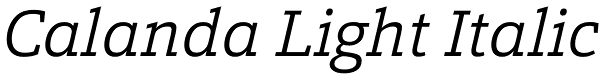 Calanda Light Italic Font