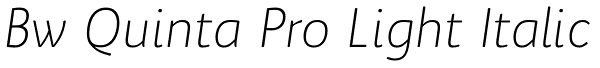 Bw Quinta Pro Light Italic Font