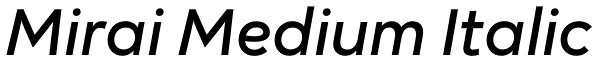 Mirai Medium Italic Font