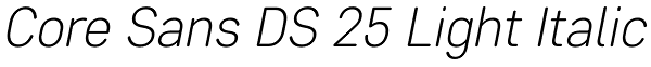 Core Sans DS 25 Light Italic Font