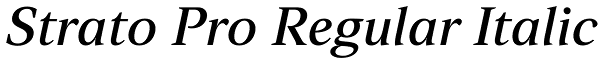 Strato Pro Regular Italic Font