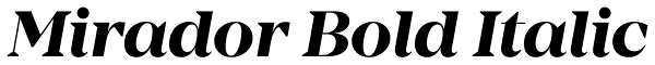 Mirador Bold Italic Font