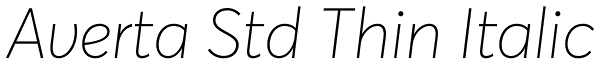 Averta Std Thin Italic Font