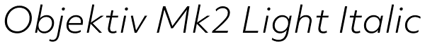 Objektiv Mk2 Light Italic Font