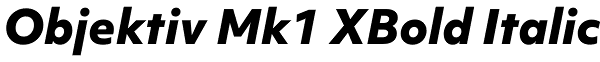 Objektiv Mk1 XBold Italic Font