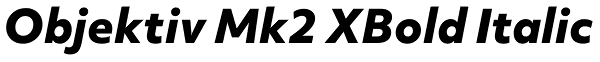 Objektiv Mk2 XBold Italic Font