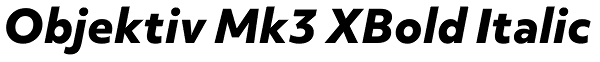 Objektiv Mk3 XBold Italic Font