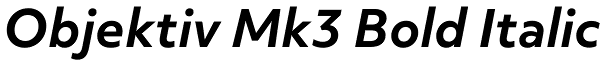 Objektiv Mk3 Bold Italic Font