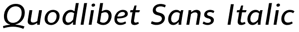 Quodlibet Sans Italic Font