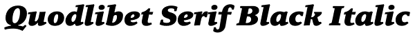 Quodlibet Serif Black Italic Font