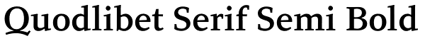 Quodlibet Serif Semi Bold Font