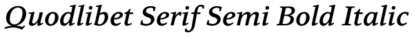 Quodlibet Serif Semi Bold Italic Font