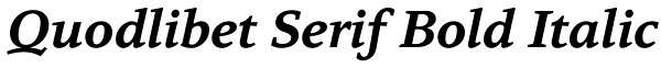 Quodlibet Serif Bold Italic Font