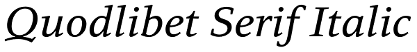 Quodlibet Serif Italic Font