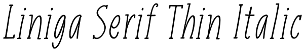Liniga Serif Thin Italic Font