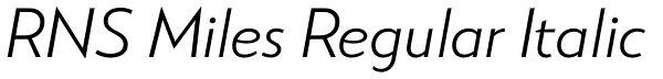 RNS Miles Regular Italic Font