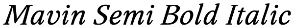 Mavin Semi Bold Italic Font