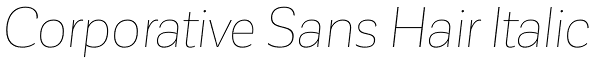 Corporative Sans Hair Italic Font