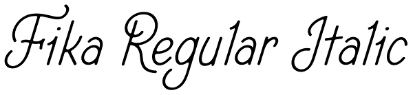 Fika Regular Italic Font