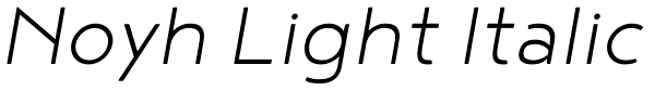 Noyh Light Italic Font