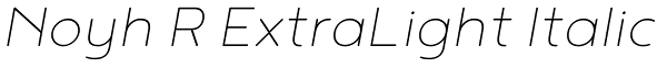 Noyh R ExtraLight Italic Font