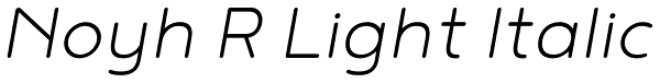 Noyh R Light Italic Font