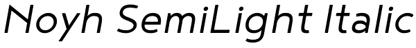 Noyh SemiLight Italic Font