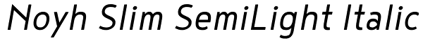 Noyh Slim SemiLight Italic Font