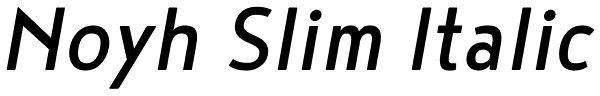 Noyh Slim Italic Font