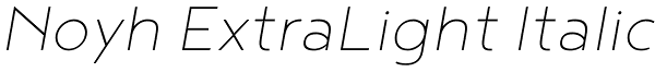 Noyh ExtraLight Italic Font