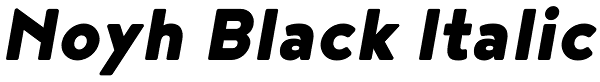 Noyh Black Italic Font