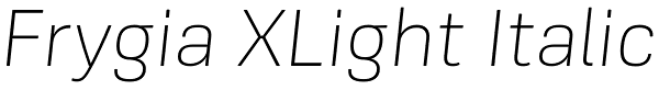 Frygia XLight Italic Font