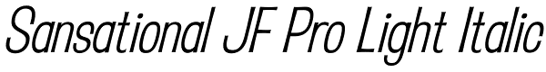 Sansational JF Pro Light Italic Font