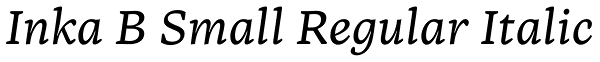 Inka B Small Regular Italic Font