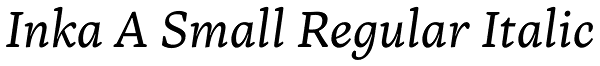 Inka A Small Regular Italic Font