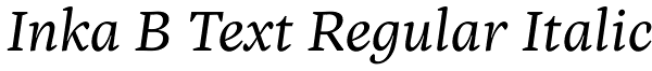 Inka B Text Regular Italic Font