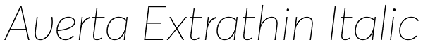 Averta Extrathin Italic Font